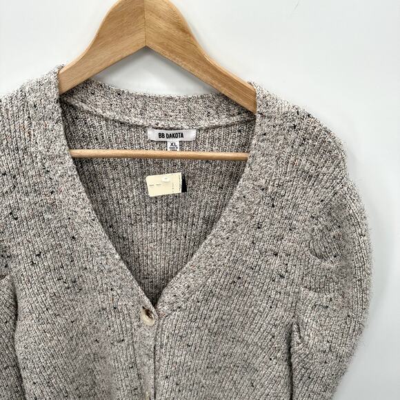 BB DAKOTA NWT Peri Puff Marled Cardigan Sweater // XL - Picture 5 of 10